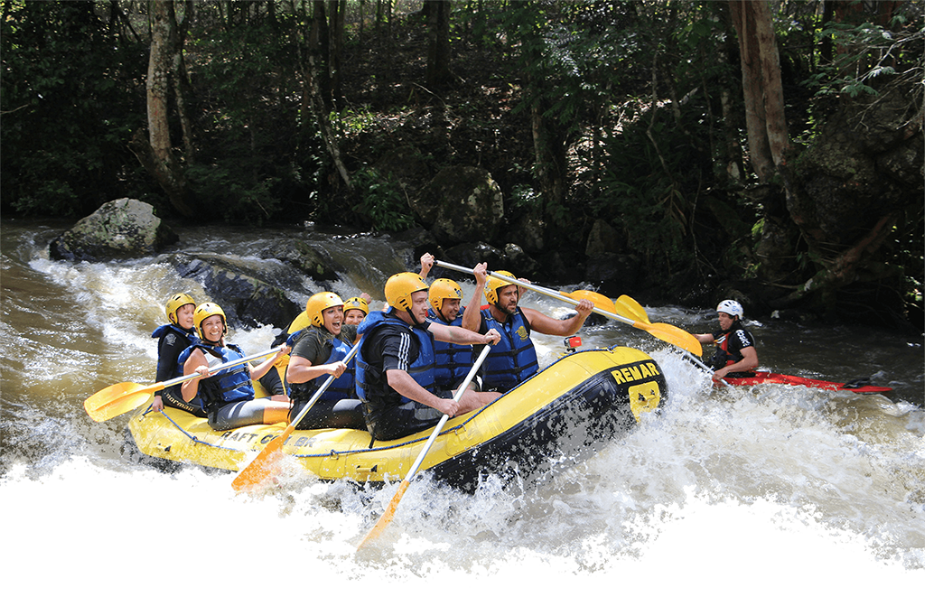 People enjoying a rafting trip